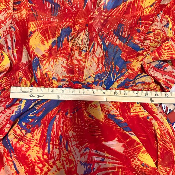 Multicolor Red Print Long-Sleeve Maxi Dress - Picture 8 of 10